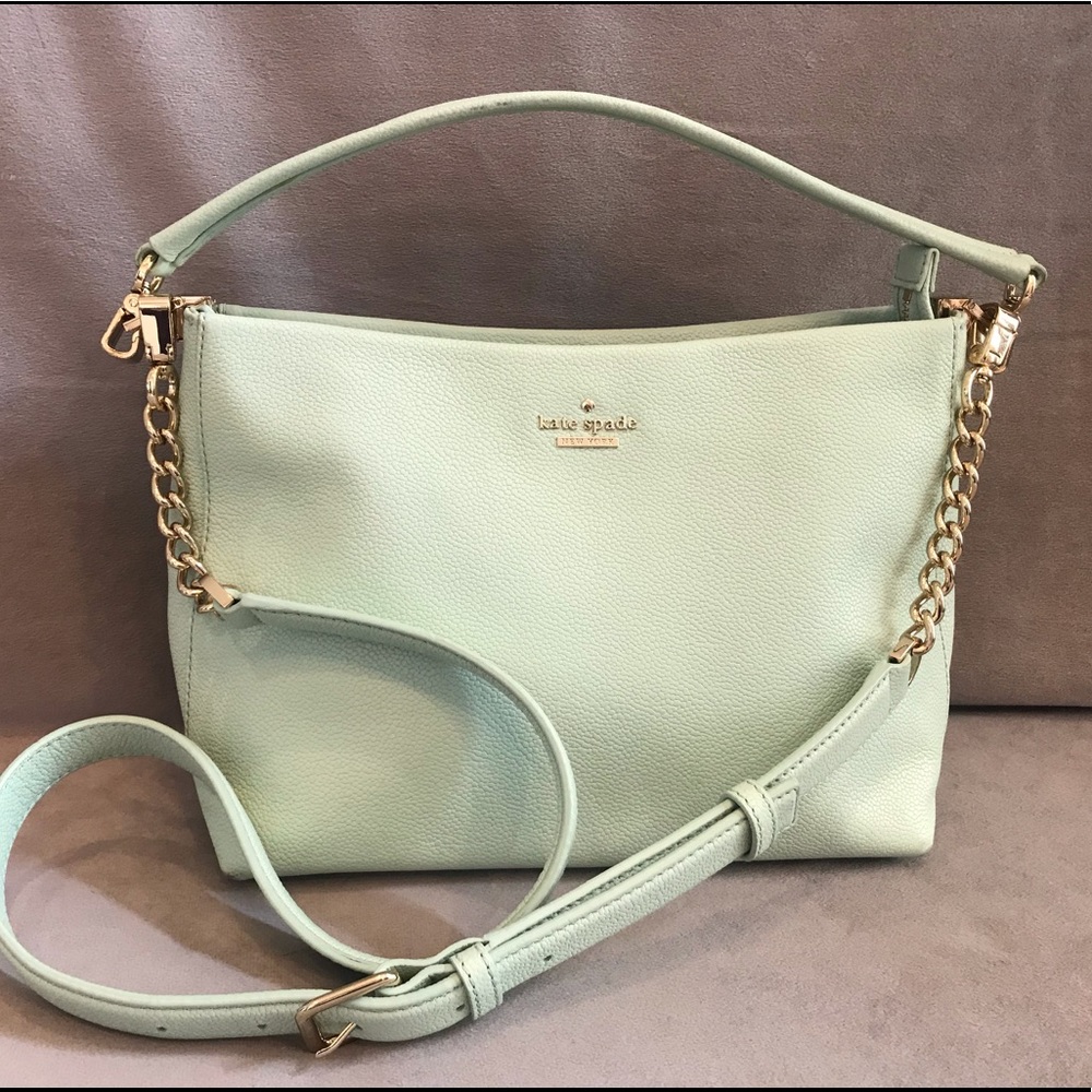 ♠️ Kate Spade Pebbled Leather Mint Handbag